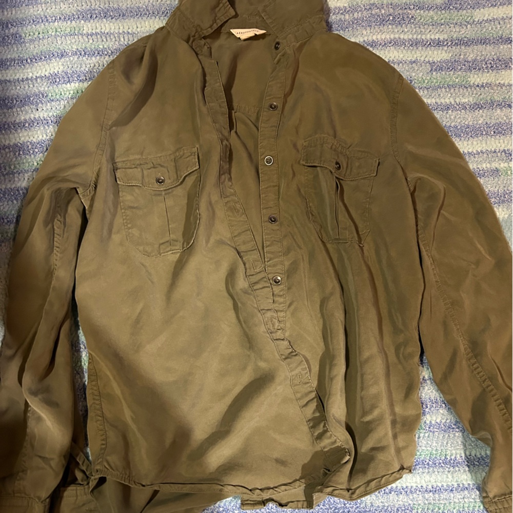 Aeropostale Men's Olive Shirt Jacket